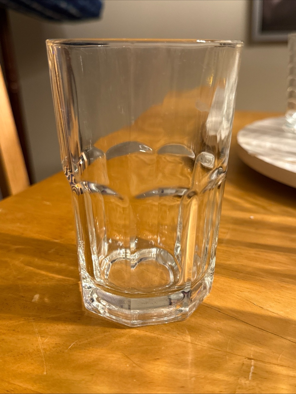 Crisa paneled clear glass tumbler Boston H 5” R 3”